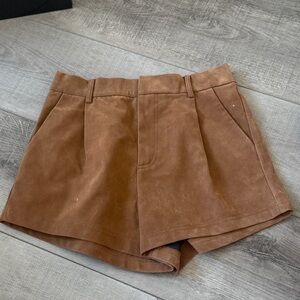 Free people SMALL mocha tan roma vegan suede shorts
